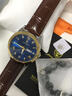 POEDAGAR瑞士正品男士手表奢華防水時(shí)尚韓版雙日歷夜光潮流手表男石英腕表 810間金殼藍面皮帶款 41mm 曬單實(shí)拍圖