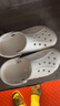 卡駱馳（CROCS）貝雅洞洞鞋男鞋女鞋輕便耐磨一腳蹬拖鞋休閑鞋百搭花園鞋|10126 白-100 37 /38(230mm) 曬單實(shí)拍圖