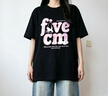 FIVE CM短袖t恤男女2026設計小眾趣味字母圓領(lǐng)半袖情侶落肩打底衫 黑色 L 建議120-140斤 曬單實(shí)拍圖
