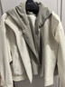 ELLE法式假兩件連帽短外套女2026春季新款高級感時(shí)髦通勤寬松上衣 淺卡其 M 曬單實(shí)拍圖