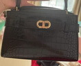 CHARLES&KEITH鱷魚(yú)紋凱莉包手提斜挎婚包包女包生日禮物CK2-50270880-1 Black黑色 S 曬單實(shí)拍圖