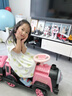 童初贊兒童電動(dòng)車(chē)小火車(chē)可坐人遙控男女小孩玩具四輪寶寶 粉色雙電雙驅+噴霧 曬單實(shí)拍圖