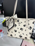 蔻馳（COACH）奧萊款女士時(shí)尚潮流單肩手提包托特包情人節禮物 銀色硬件拼白堊彩CBL04SVCAH 曬單實(shí)拍圖