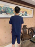 Charm Kendo睡衣男夏季蘭精莫代爾男士睡衣居家服短袖短褲可外穿青年運動(dòng)套裝 藏青 送老公實(shí)用高級感 XL(125-150) 曬單實(shí)拍圖