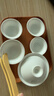 吉居新潮州功夫茶具套裝高白瓷一碗四杯帶托盤(pán)茶盤(pán)簡(jiǎn)約家用外出酒店賓館 一碗四杯帶托盤(pán)+茶夾 4人飲 7件 曬單實(shí)拍圖