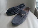 普步仕品牌真皮豆豆鞋男2026春秋季新款一腳蹬男鞋懶人反絨休閑皮鞋子男 灰色 41 曬單實(shí)拍圖