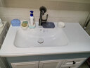 波彼（BOBI）陶瓷一體盆左側邊盆洗手盆單盆4850寬浴室柜實(shí)心臺盆洗臉面池定制 【91*48cm】左盆+下水器+安裝膠 曬單實(shí)拍圖