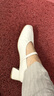 百麗浪漫千金優(yōu)雅瑪麗珍鞋女鞋2026新款休閑真皮單鞋JD019AQ6 米白 37 曬單實(shí)拍圖
