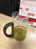 泥也綠茶杯玻璃水杯泡猴魁毛峰專(zhuān)用杯耐高溫男士辦公帶木把透明喝茶杯 曬單實(shí)拍圖