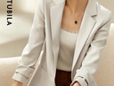 尚都比拉春秋氣質(zhì)通勤西服女士外套職業(yè)正裝簡(jiǎn)約小西裝女高級感 云霜 XL  曬單實(shí)拍圖