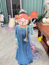 迪牧歐愛(ài)莎公主裙女童艾莎女王冰雪奇緣愛(ài)莎連衣裙拖尾正版新款生日禮服 愛(ài)莎長(cháng)袖裙 130 曬單實(shí)拍圖