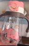 小土豆（potato）兒童水杯寶寶水杯帶重力球吸管帶手柄開(kāi)學(xué)喝水杯 300ml蜜桃粉 曬單實(shí)拍圖