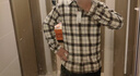 優(yōu)衣庫男女裝法蘭絨格子襯衫長(cháng)袖襯衣薄外套481225 481225/30淺米色 L 曬單實(shí)拍圖
