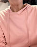 春季連帽衛衣女百搭純棉t恤長(cháng)袖上衣韓版寬松休閑打底針織薄帽衫 粉色 XL 建議體重 120-140斤 曬單實(shí)拍圖