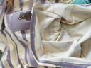貓人睡衣女士【純棉防螨抑菌】清新條紋帶胸墊可外穿家居服香芋紫L 曬單實(shí)拍圖