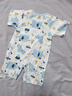 斑巴豆迪嬰兒短袖連體衣純棉無(wú)骨夏季薄款男女寶寶哈衣夏裝睡衣新生兒爬服 曬單實(shí)拍圖