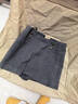 Olrain歐芮兒高腰休閑褲女裝秋季通勤百搭毛呢短褲 灰色（第二批次） M 曬單實(shí)拍圖