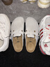 BIRKENSTOCK勃肯德國進(jìn)口女款牛皮絨面革時(shí)尚灰色Boston包頭拖鞋 石灰色窄版1027751 38 曬單實(shí)拍圖