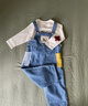 white wheat兒童26春季新款褲子男女童卡通長(cháng)褲寶寶純棉牛仔背帶褲 牛仔藍 升級版：背帶細節調整 90 cm 曬單實(shí)拍圖