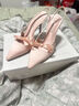 CHARLES&KEITH緞面蝴蝶結尖頭高跟涼鞋女生日禮物送女友CK1-60361556 Light Pink淺粉色 38 曬單實(shí)拍圖