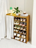 小匠材鞋架家用門(mén)口多層入戶(hù)柜簡(jiǎn)易玄關(guān)防塵收納鞋柜茶色7層90cm 曬單實(shí)拍圖