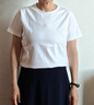 京東京造80支液氨棉女裝新款潮流打底衫短袖春裝女士t恤 白色 L 曬單實(shí)拍圖
