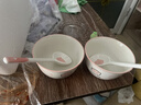 釉下彩可愛(ài)卡通碗碟套裝家用高顏值陶瓷碗筷盤(pán)餐具 2碗2勺 4件套 曬單實(shí)拍圖