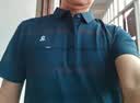 夢特嬌品牌桑蠶絲夏季男士爸爸短袖T恤翻領中年條紋休閑口袋POLO 哈青 M 165建議100-120斤 曬單實拍圖