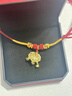 中國黃金（CHINA GOLD）黃金福字金鎖項鏈寶寶套裝足金長(cháng)命平安鎖吊墜嬰兒金飾周歲禮物 【今/次日達】平安鎖項鏈【紅繩】約0.8g 曬單實(shí)拍圖