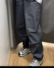 優(yōu)衣庫合作款男裝女裝寬腿工裝褲休閑褲戶(hù)外機能26春夏新款482883 09 黑色 M 曬單實(shí)拍圖