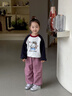 歐姆熊女童春秋款工裝褲2025新款洋氣小童春季長(cháng)褲女寶寶兒童裝春裝褲子 玫紫色 90 cm 曬單實(shí)拍圖