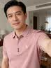夢特嬌（MONTAGUT）高端男士T恤冰絲短袖夏季新款純色棉t恤衫中年時尚休閑polo衫 短袖 803 粉色 XL 175/88A建議135-150斤 曬單實(shí)拍圖