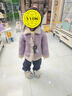 ASK JUNIOR兒童外套2026春小童牛角扣毛絨外套女童翻領(lǐng)甜美可愛(ài) 紫色 110 曬單實(shí)拍圖