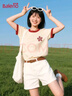 班尼路（Baleno）短袖T恤女2026年夏季新款撞色寬松純棉休閑可愛(ài)舒適校園風(fēng)上衣 曬單實(shí)拍圖