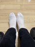 棉小念襪子男士短襪春夏季100%純棉10A抗菌防臭黑白純色透氣低幫短筒6雙 曬單實(shí)拍圖