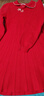 巴拉巴拉童裝女童新中式針織連衣裙款春裝紅色百褶公主裙子純棉 中國紅60611 130 曬單實(shí)拍圖