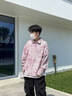 至濤長(cháng)袖襯衫日系港風(fēng)ins寬松襯衣男生漸變夏季潮流2026百搭休閑外套 粉色 XL 曬單實(shí)拍圖