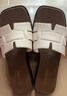 細細條（XIXITIAO）夏季外穿時(shí)尚拼色坡跟防滑一字拖女休閑百搭方頭涼拖鞋ins 白棕色【時(shí)尚百搭拼色】 38-39 【標準碼】 曬單實(shí)拍圖