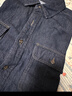 優(yōu)衣庫合作款/男裝女裝牛仔襯衫/水洗產(chǎn)品長(cháng)袖襯衣484245 68 深藍色 M 曬單實(shí)拍圖