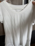 三彩【宋軼同款】【瘦瘦T】2026春季新款U領(lǐng)正肩短袖修身T恤套頭上衣M 珍珠白 L 165/88A 曬單實(shí)拍圖