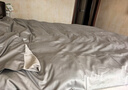 京東京造 100支長(cháng)絨棉貢緞四件套 純棉A類(lèi)床單被套枕套床上用品 1.8m-英倫灰 曬單實(shí)拍圖