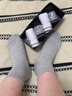 夢(mèng)特嬌襪子男100%純棉吸汗透氣耐磨運動(dòng)襪艾草精油10A抗菌防臭白色短襪 曬單實(shí)拍圖