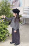 粉筆末端女童春裝套裝2026新款中小童洋氣時(shí)髦巨好看女寶寶早春韓系三件套 灰色 110 曬單實(shí)拍圖