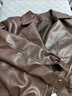 皮爾卡丹（pierre cardin）2026春秋新款皮衣外套女短款機車(chē)服爆款休閑小個(gè)子pu皮西裝領(lǐng)夾克 女裝十大品牌 咖啡色有內里雙層 2XL 建議130-145斤 曬單實(shí)拍圖