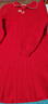 巴拉巴拉童裝女童新中式針織連衣裙款春裝紅色百褶公主裙子純棉 中國紅60611 130 曬單實(shí)拍圖