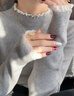 俞兆林（YUZHAOLIN）蕾絲邊打底衫女針織內搭2025新款高級感上衣半高領(lǐng)毛衣秋冬 曬單實(shí)拍圖