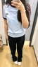 阿迪達斯（adidas）三葉草系列 女 3S TEE SLIM 短袖T恤 KD3684 藍色 M 曬單實(shí)拍圖