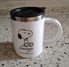 史努比（SNOOPY）保溫杯 帶手柄不銹鋼辦公保溫杯水杯可愛(ài)杯子情侶杯420ML 白色 曬單實(shí)拍圖
