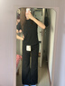 南木熊黑色不貼腿微喇牛仔褲女春夏26年新款顯瘦小個子寬松闊腿直筒長褲 黑色M【95-110斤】 曬單實拍圖