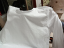 UIOJD純色打底衫女春秋2026新款寬松顯瘦遮肉短款純棉長(cháng)袖t恤女上衣 白色[純棉] XL [110-120斤] 曬單實(shí)拍圖